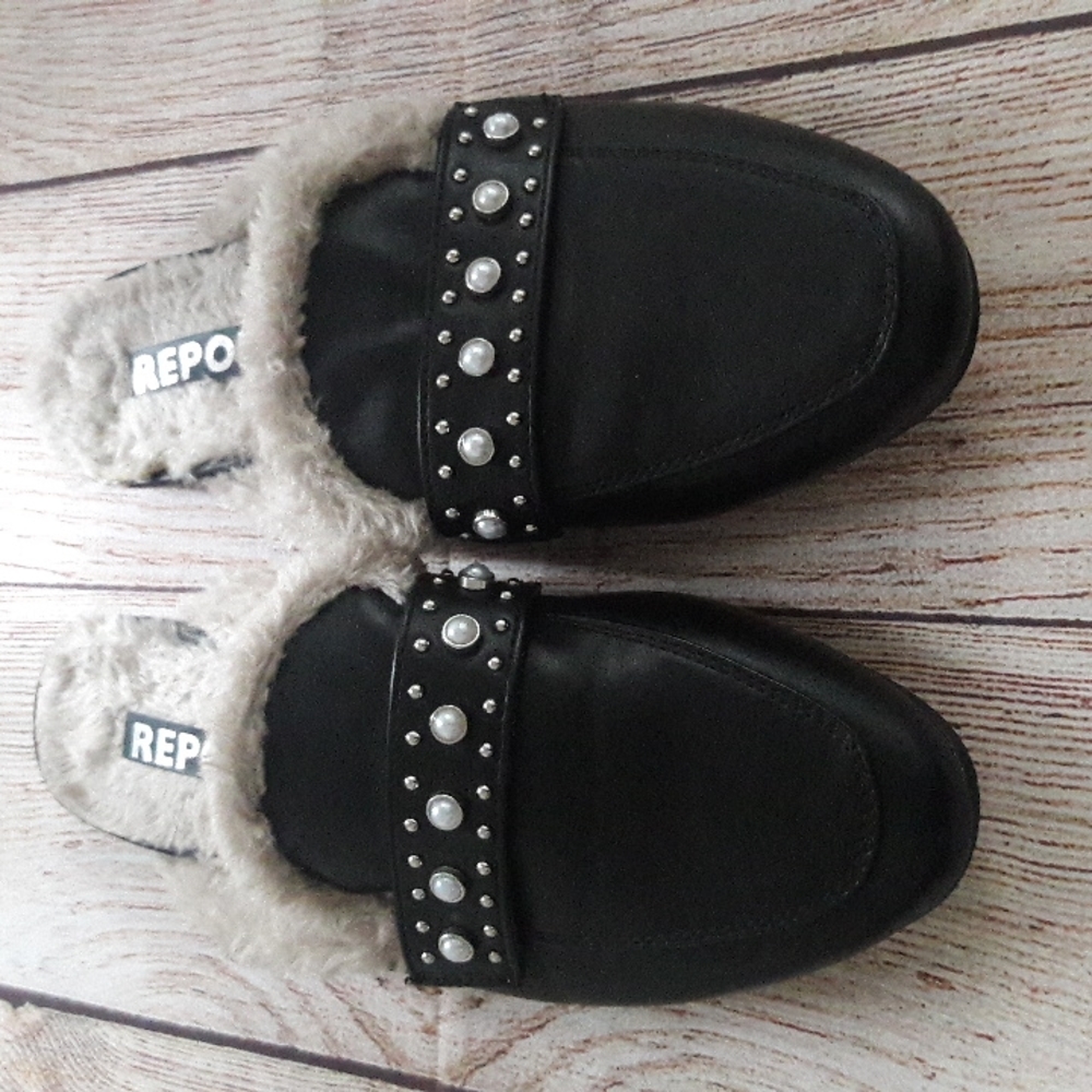 Report faux fur lined jewel embellished mules - Picture 1 of 8